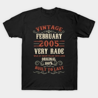 Vintage February 2005 Original Built To Last Original Built To Last Birthday T-Shirt